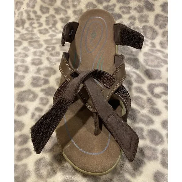 OrthoFeet Clio Women's Arch Support Comfort Sandal - Brown - Size 9 - Picture 10 of 13